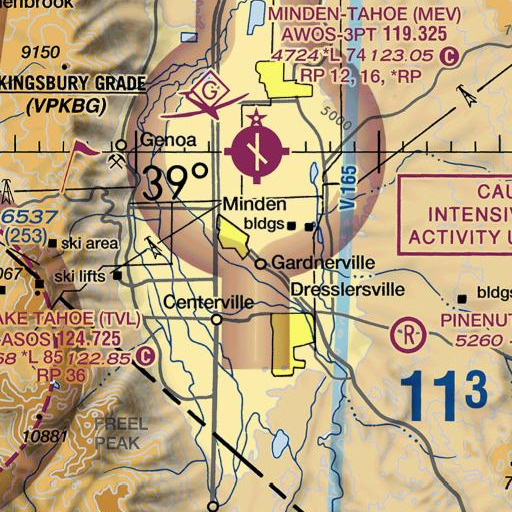 FAA VFR chart of Carson Valley Middle School, NV