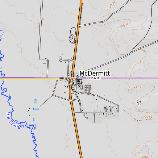 OpenTopoMap map of McDermitt High School, NV
