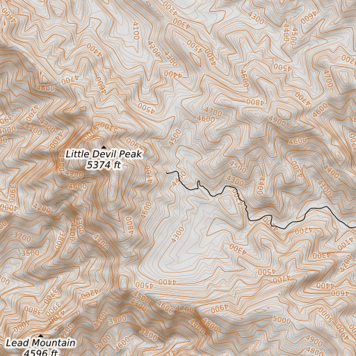 OpenTopoMap map of Silver Gem Mine, NV
