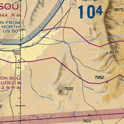 FAA VFR chart of Gold Ledge Mine, NV