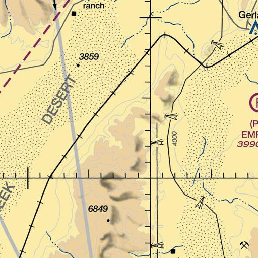 FAA VFR chart of Modoc Mine, NV