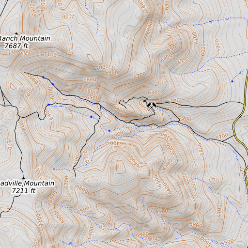 OpenTopoMap map of Leadville Mining District, NV