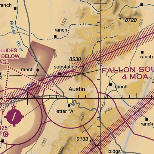 FAA VFR chart of Columbia Mine, NV