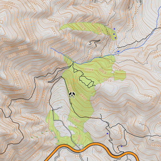 OpenTopoMap map of Golden Eagle Mine, NV