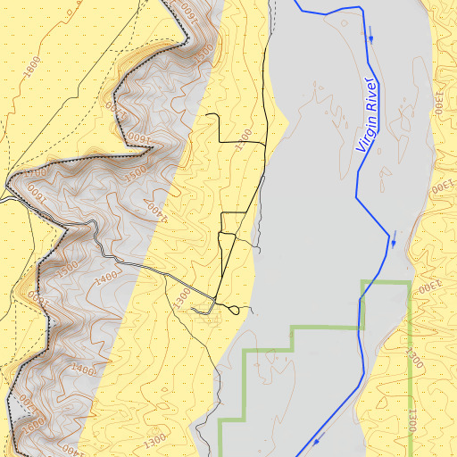 OpenTopoMap map of Badger Bench, NV
