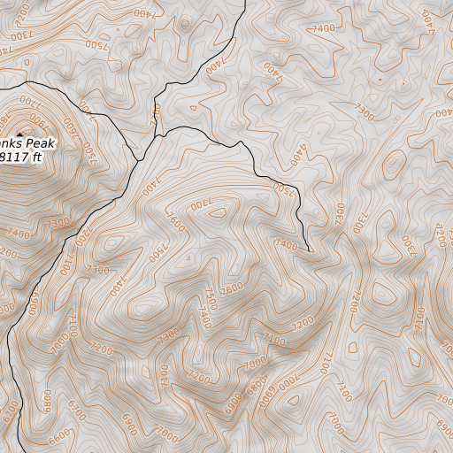 OpenTopoMap map of War Eagle Mine, NV