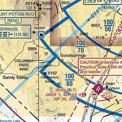 FAA VFR chart of Goodsprings Elementary School, NV