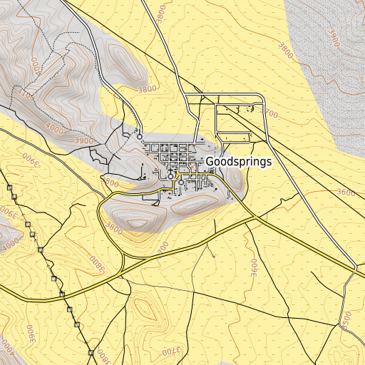 OpenTopoMap map of Goodsprings Elementary School, NV