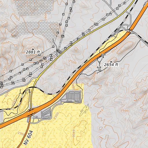 OpenTopoMap map of Apex Summit, NV