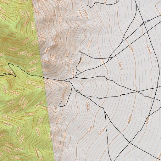 OpenTopoMap map of Aurum Mill, NV