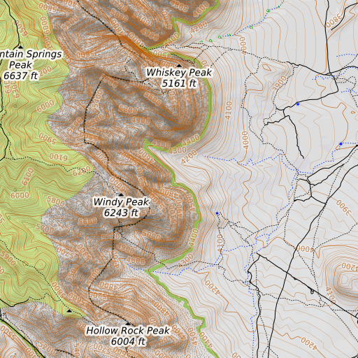 OpenTopoMap map of Moonshine Spring, NV