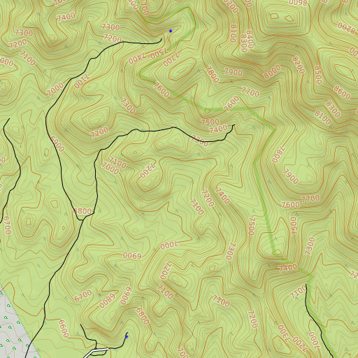 OpenTopoMap map of Hollinger Mine, NV