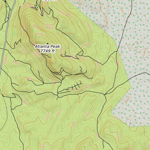 OpenTopoMap map of Bradshaw Mine, NV