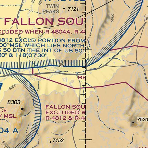 FAA VFR chart of Middlegate, NV