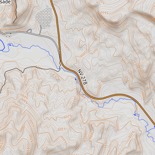 OpenTopoMap map of Pine Valley, NV