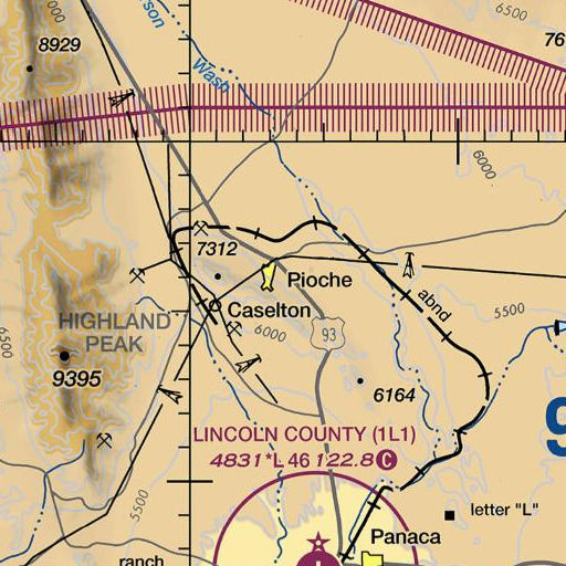 FAA VFR chart of Raymond Ely Extension Mine, NV