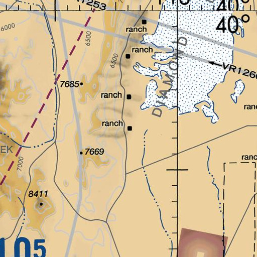 FAA VFR chart of Romano Ranch, NV
