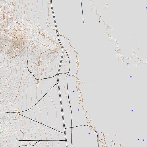 OpenTopoMap map of Romano Ranch, NV