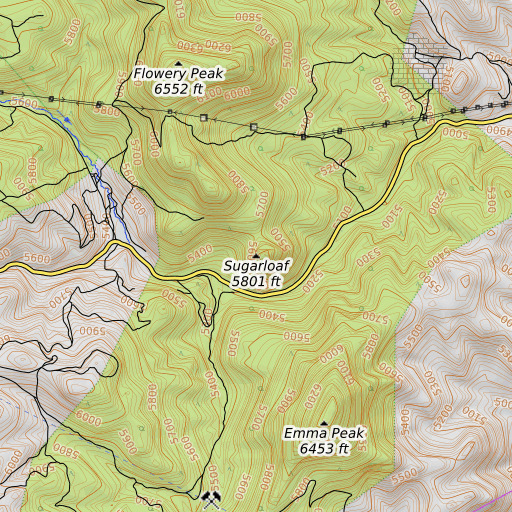 OpenTopoMap map of Sugarloaf, NV