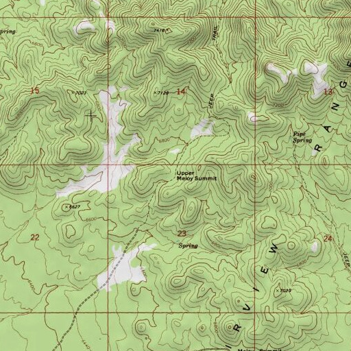 USGS 24K topo map of Upper Meloy Summit, NV