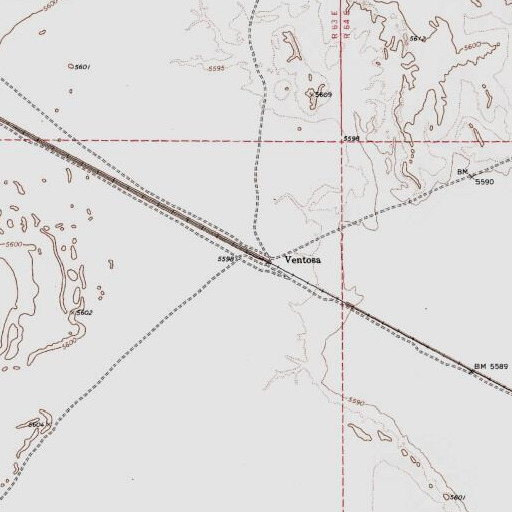 USGS 24K topo map of Ventosa, NV