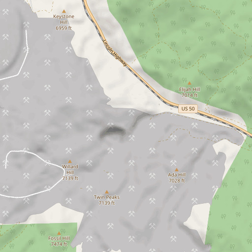 OpenStreetMap map of Verza Canyon, NV