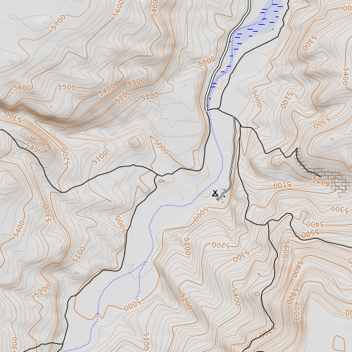 OpenTopoMap map of Virgin Valley Ranch, NV