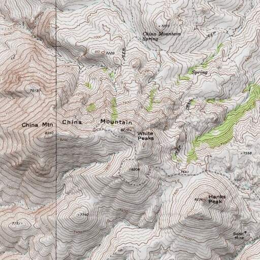 USGS 24K topo map of White Peaks, NV