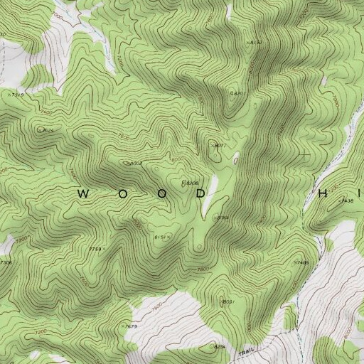USGS 24K topo map of Wood Hills, NV