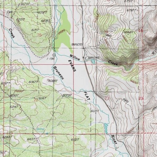 USGS 24K topo map of Evans Flat, NV