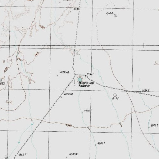 USGS 24K topo map of Murphy Gap Reservoir, NV