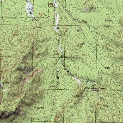 USGS 24K topo map of Burnt Canyon, NV