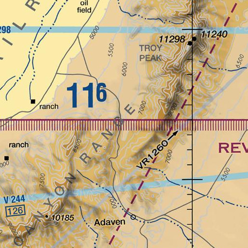 FAA VFR chart of Burnt Canyon, NV
