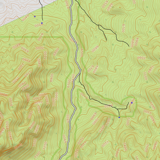 OpenTopoMap map of Burnt Canyon, NV