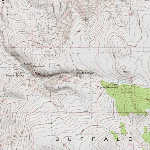 USGS 24K topo map of Upper Coyote Spring, NV