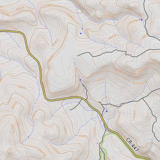 OpenTopoMap map of Upper Post Corral Spring, NV