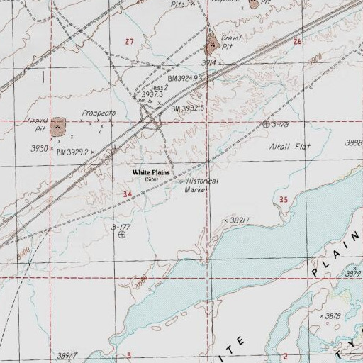 USGS 24K topo map of White Plains (historical), NV