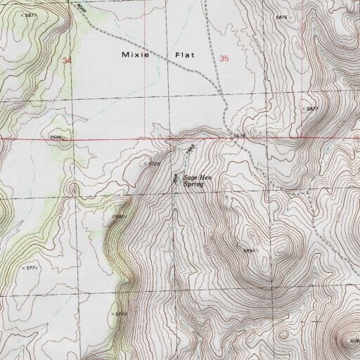 USGS 24K topo map of Sage Hen Spring, NV