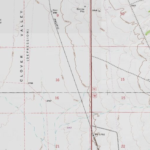 USGS 24K topo map of Boaz (historical), NV