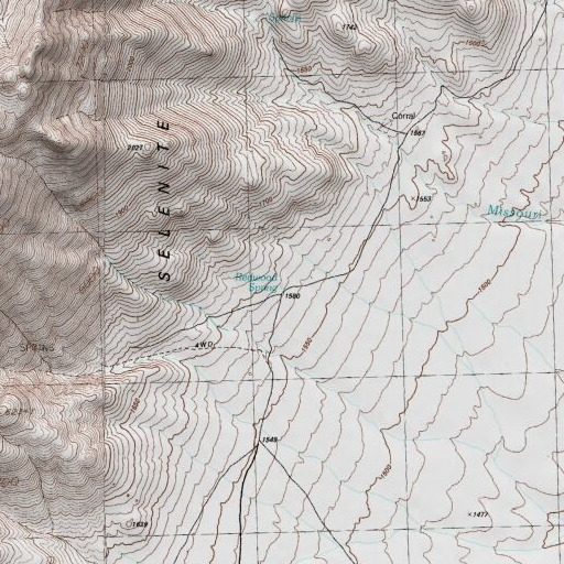 USGS 24K topo map of Redwood Spring, NV