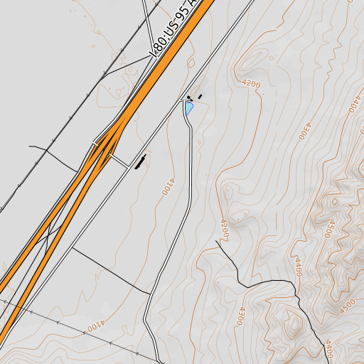 OpenTopoMap map of Bradys Hot Springs, NV