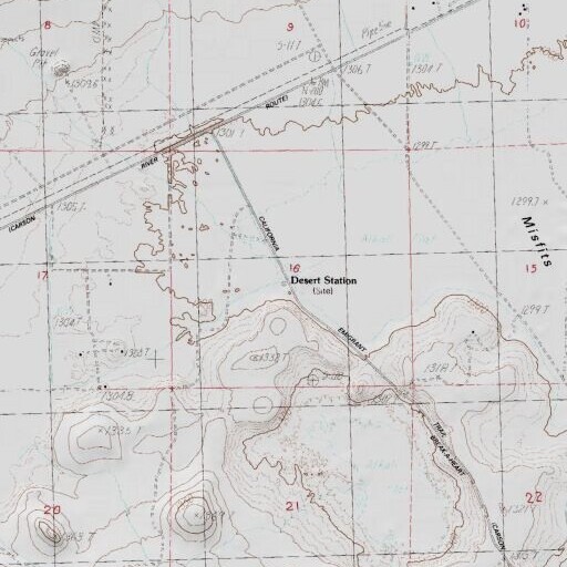 USGS 24K topo map of Desert Station (historical), NV