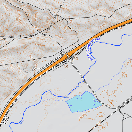 OpenTopoMap map of Hunter Banks Ranch, NV