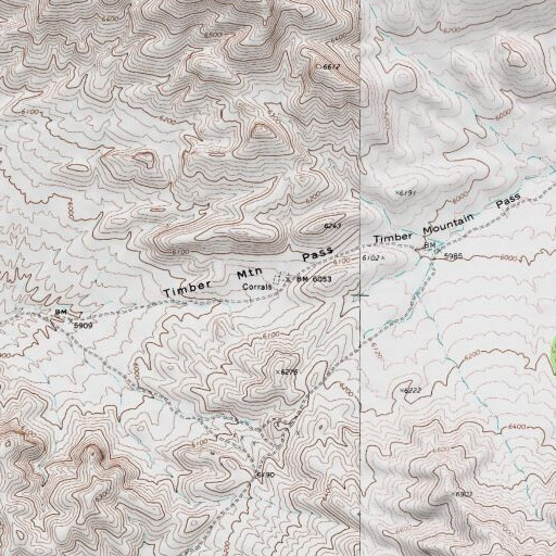 USGS 24K topo map of Timber Mountain Pass Corral, NV