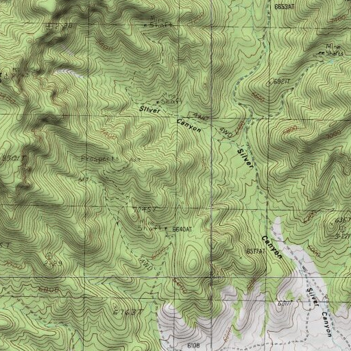 USGS 24K topo map of Pahranagat Mining District, NV