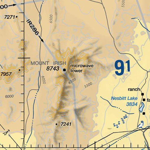 FAA VFR chart of Pahranagat Mining District, NV