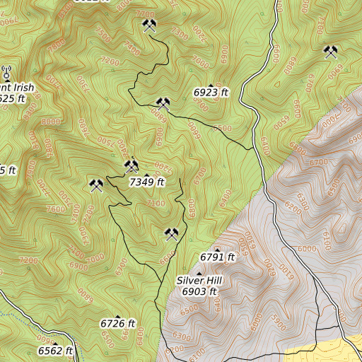 OpenTopoMap map of Pahranagat Mining District, NV