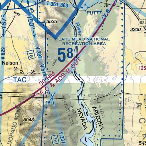 FAA VFR chart of Eldorado Ferry (historical), NV