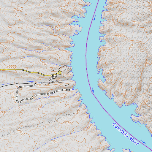 OpenTopoMap map of Eldorado Ferry (historical), NV