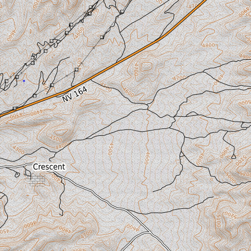 OpenTopoMap map of Crescent Mining District, NV